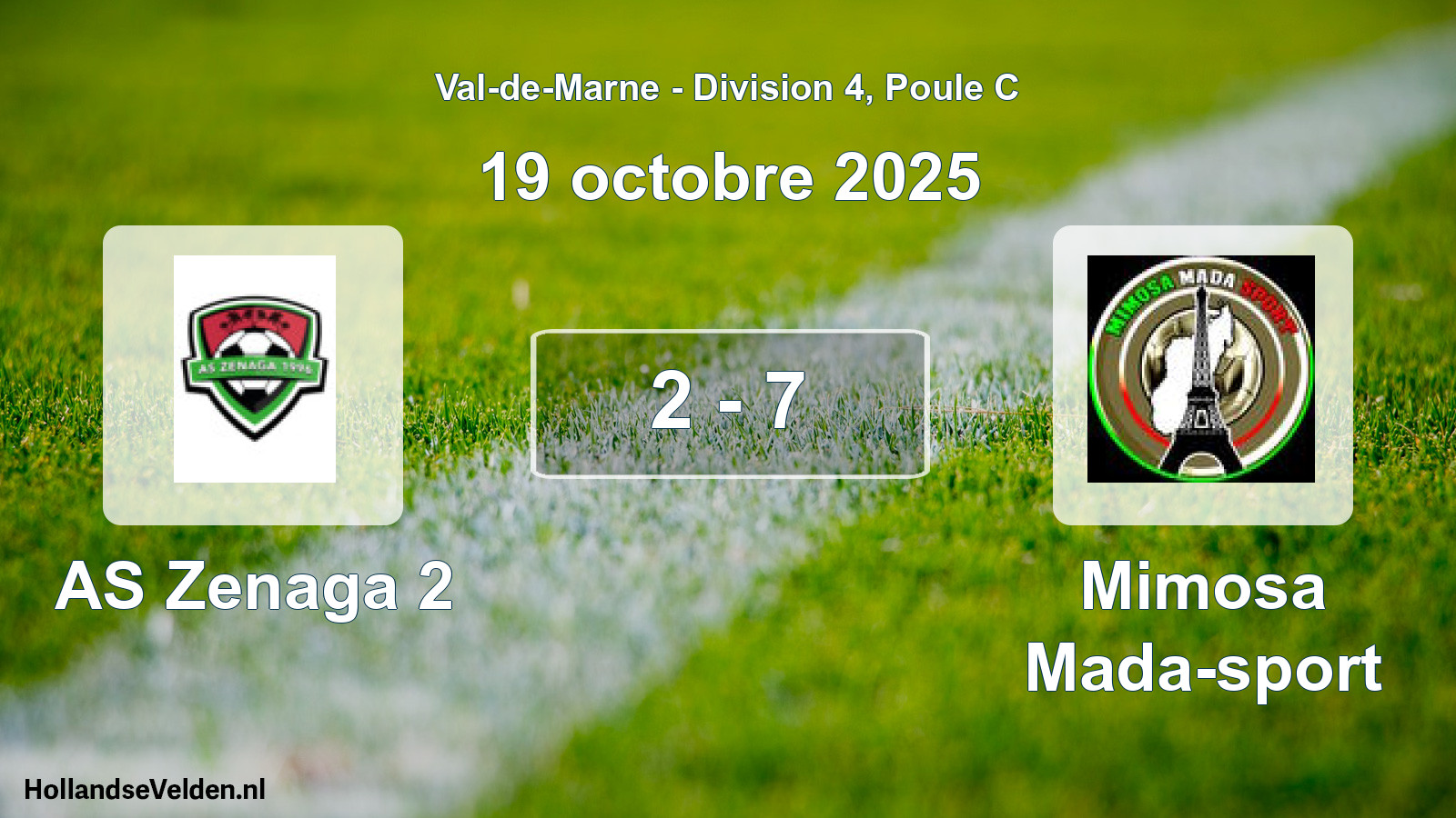 Gespeelde wedstrijd: AS Zenaga 2 - Mimosa Mada-sport 2 - 7 (19 oktober 2025)