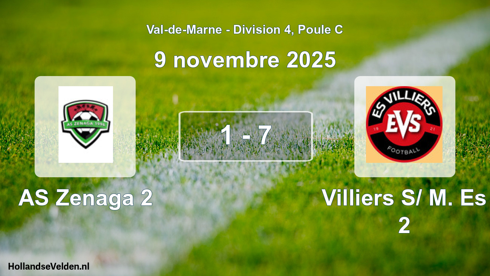 Gespeelde wedstrijd: AS Zenaga 2 - Villiers S/ M. Es 2 1 - 7 (9 november 2025)