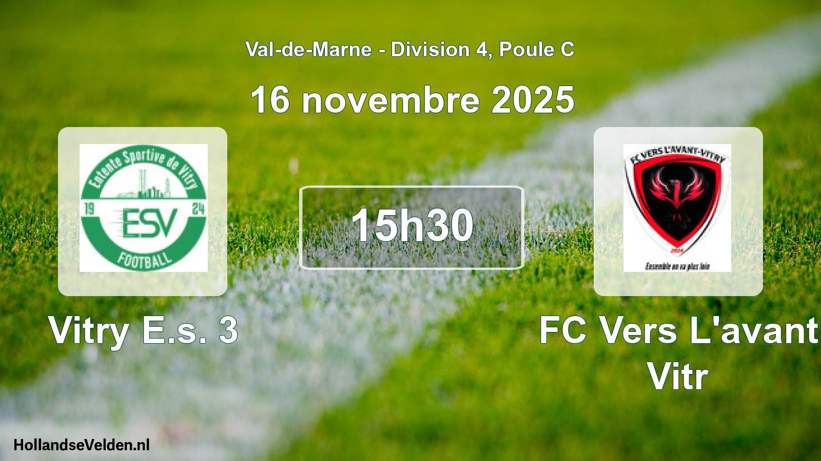 Match programmé: Vitry E.s. 3 - FC Vers L'avant Vitr (16 novembre 2025)
