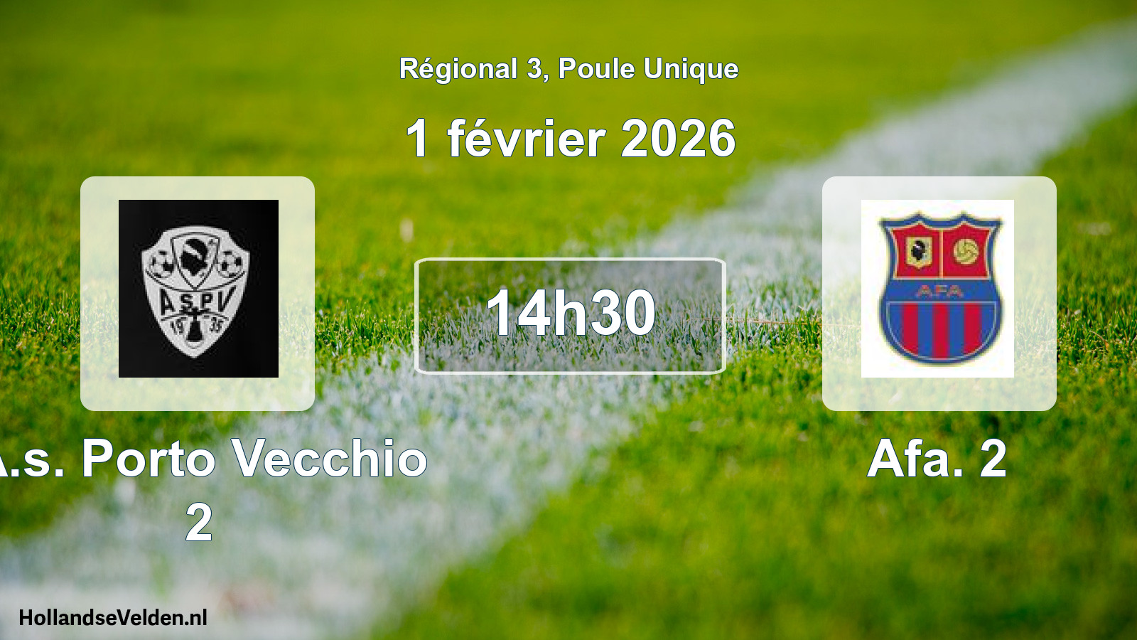 Scheduled Match: A.s. Porto Vecchio 2 - Afa. 2 (1 February 2026)