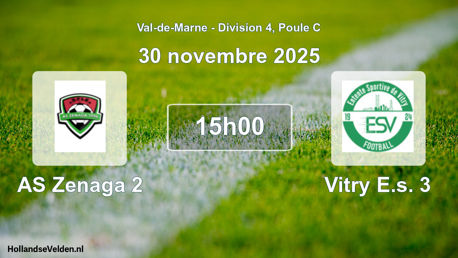 Match programmé: AS Zenaga 2 - Vitry E.s. 3 (30 novembre 2025)