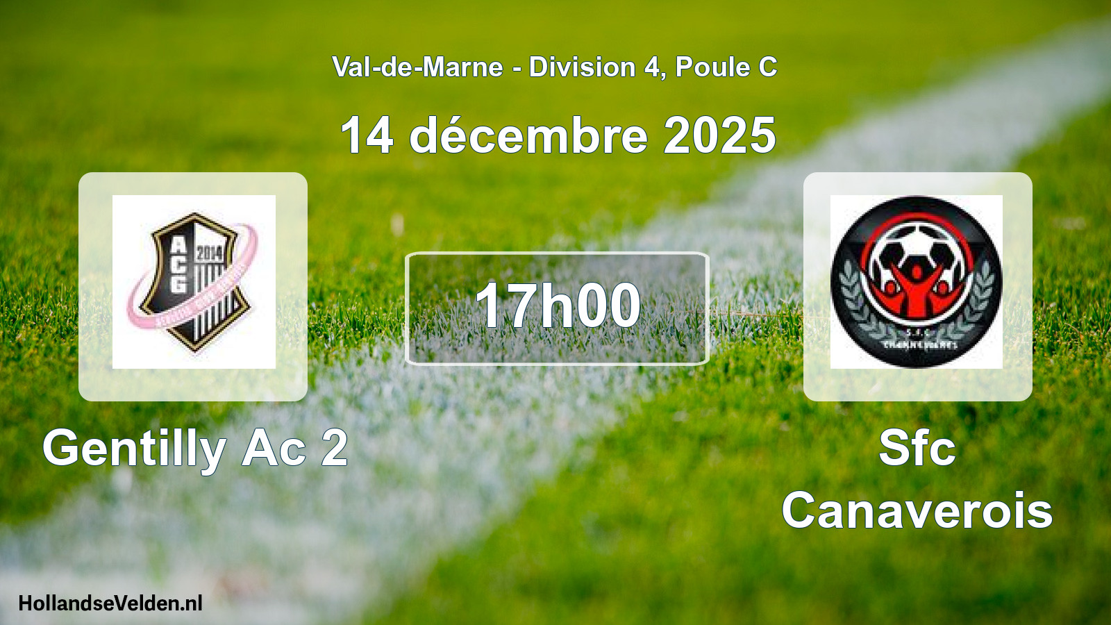 Geplande wedstrijd: Gentilly Ac 2 - Sfc Canaverois (14 december 2025)