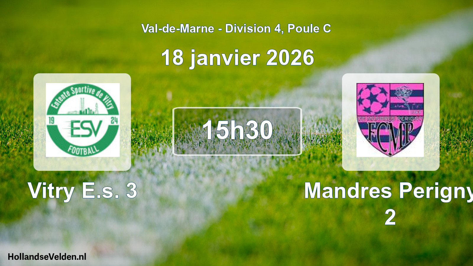 Match programmé: Vitry E.s. 3 - Mandres Perigny 2 (18 janvier 2026)