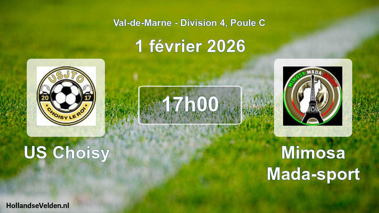 Match programmé: US Choisy - Mimosa Mada-sport (1 février 2026)
