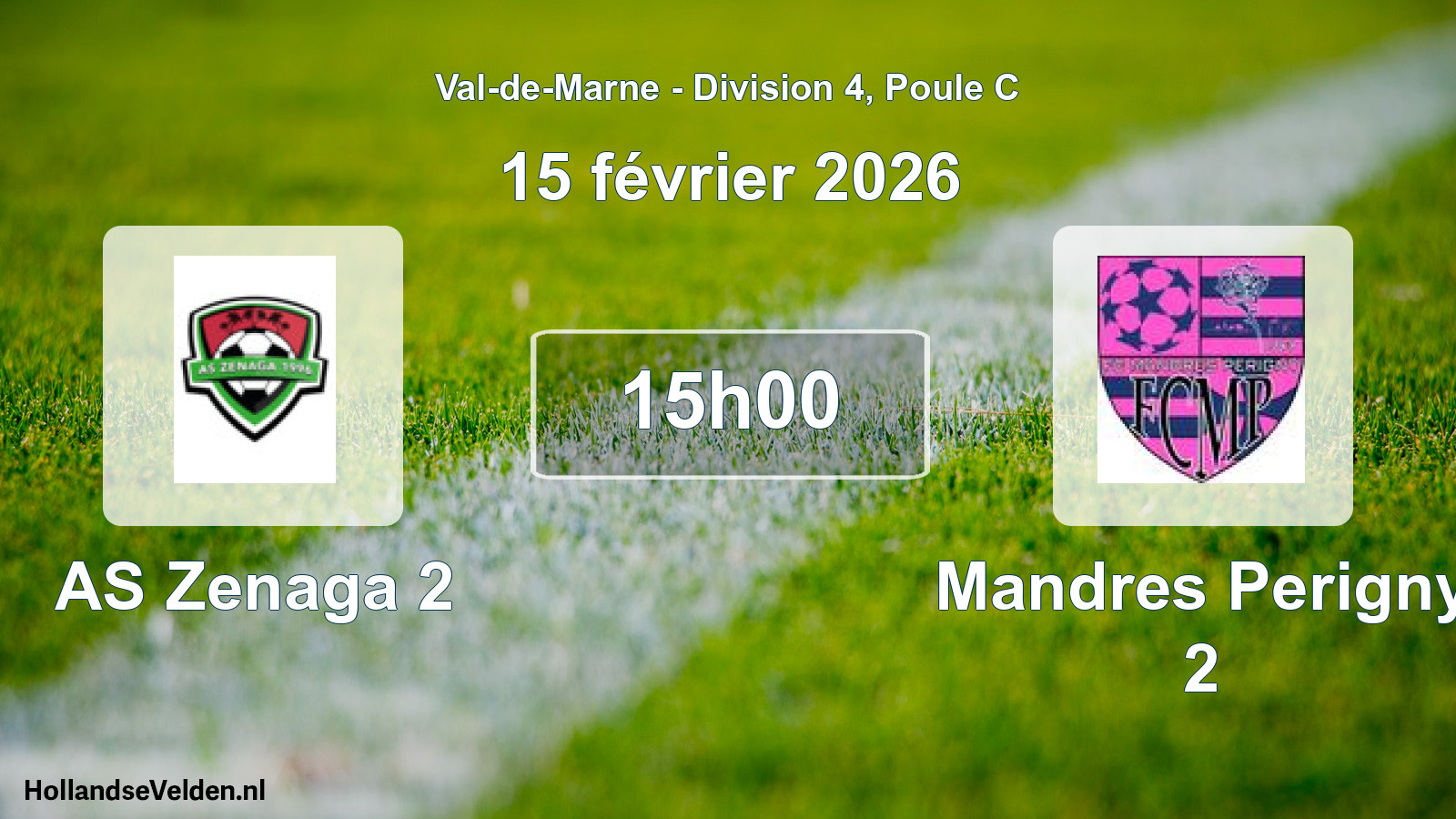 Scheduled Match: AS Zenaga 2 - Mandres Perigny 2 (15 February 2026)