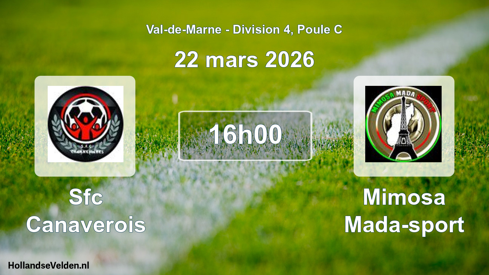 Match programmé: Sfc Canaverois - Mimosa Mada-sport (22 mars 2026)