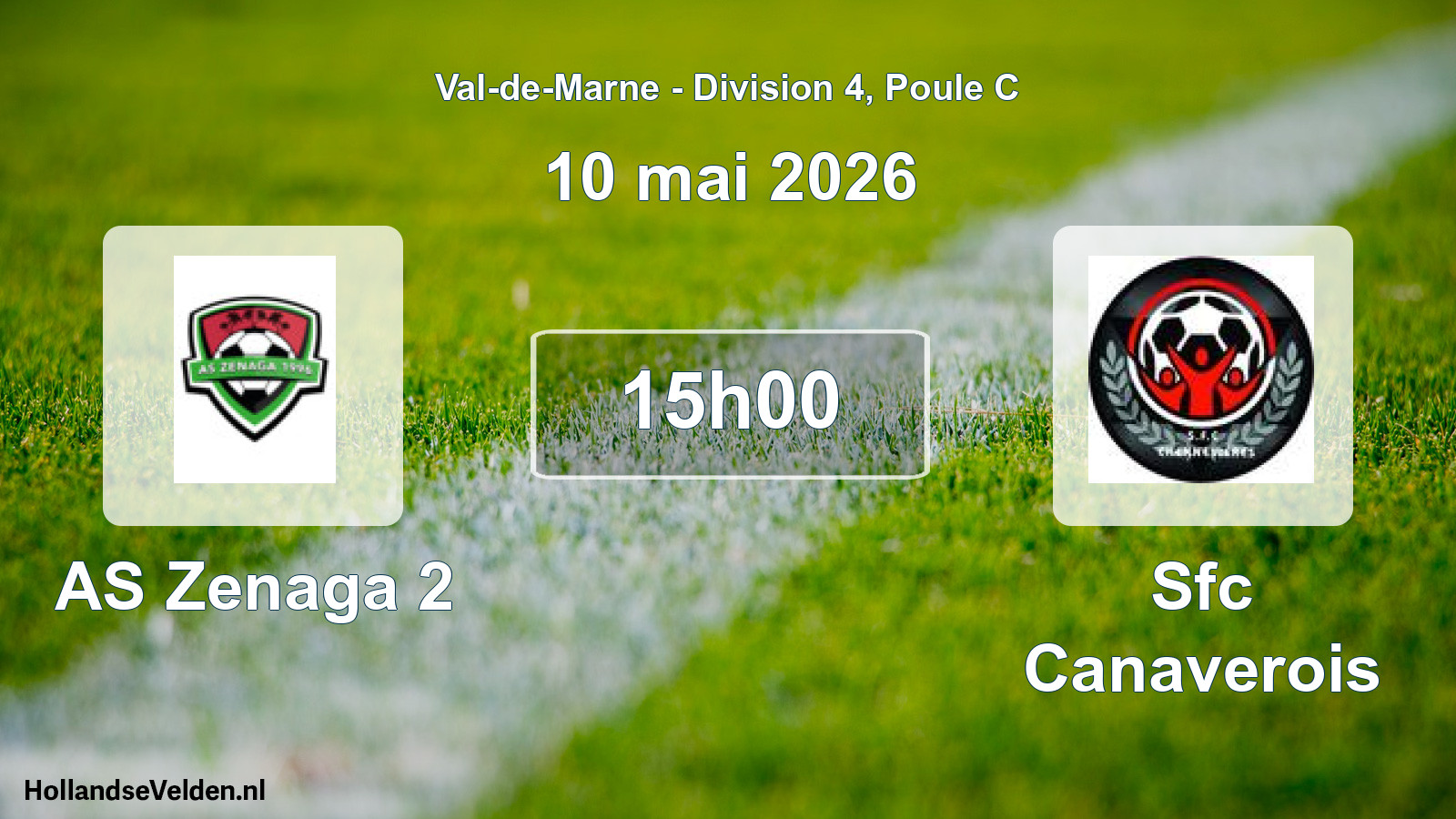 Match programmé: AS Zenaga 2 - Sfc Canaverois (10 mai 2026)