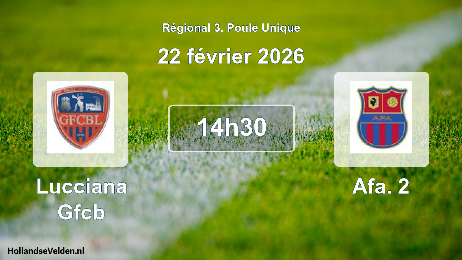 Scheduled Match: Lucciana Gfcb - Afa. 2 (22 February 2026)