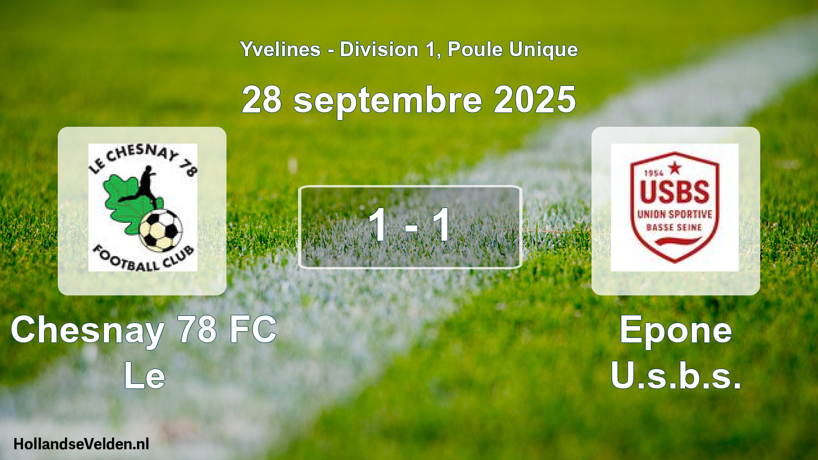 Total number of matches played: Chesnay 78 FC Le - Epone U.s.b.s. 1 - 1 (28 September 2025)
