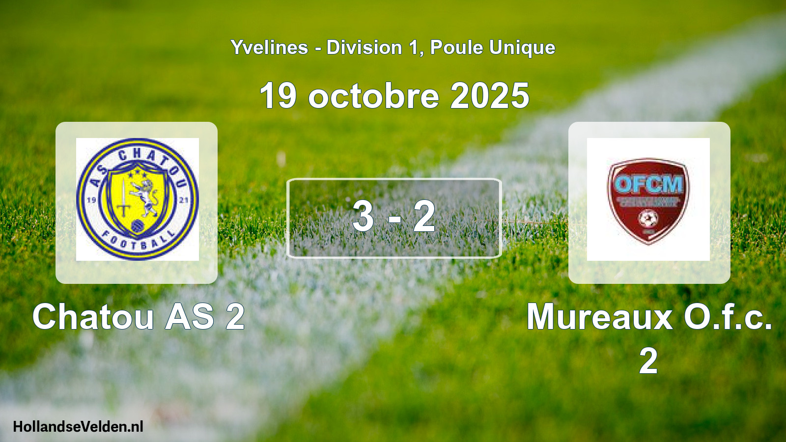 Match joué: Chatou AS 2 - Mureaux O.f.c. 2 3 - 2 (19 octobre 2025)