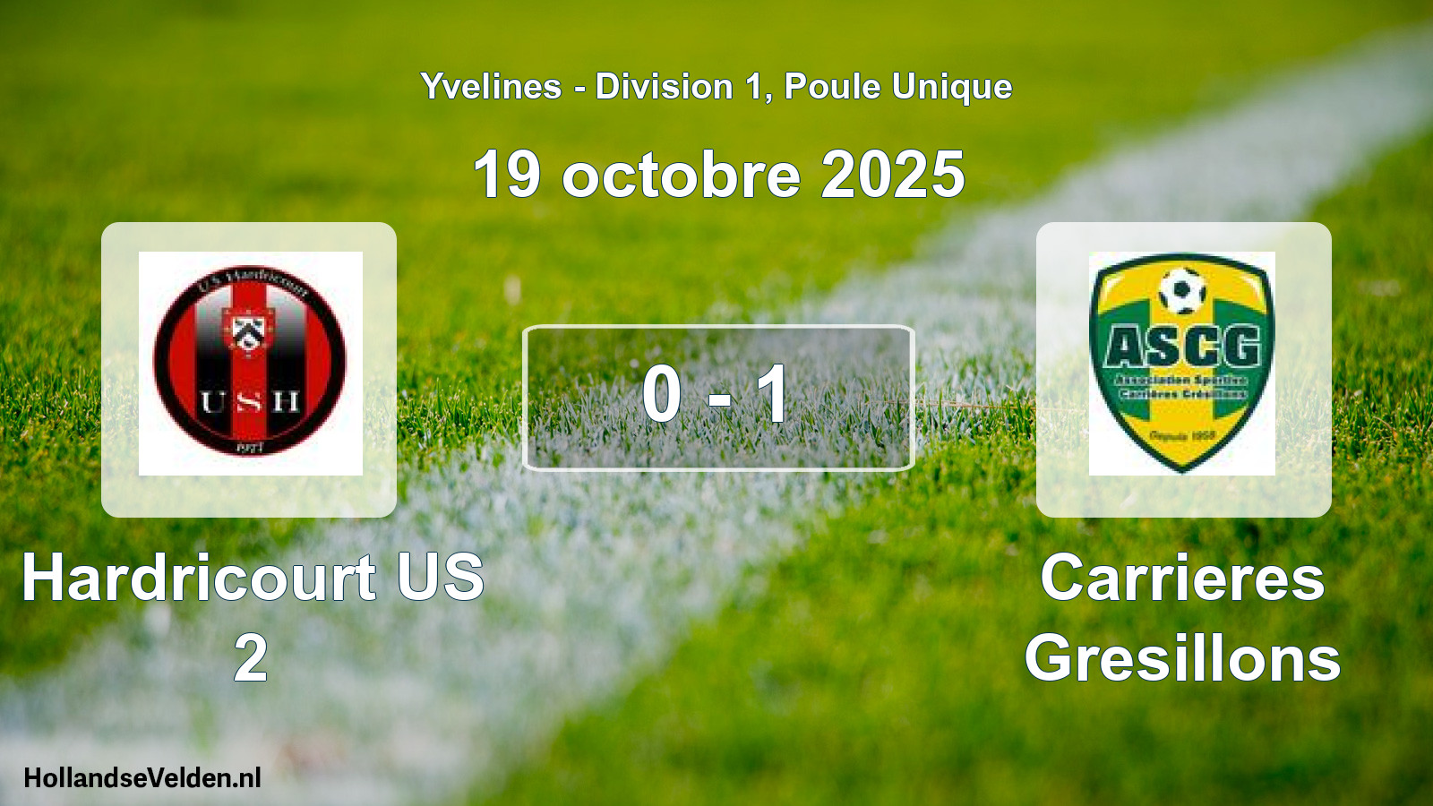 Match joué: Hardricourt US 2 - Carrieres Gresillons 0 - 1 (19 octobre 2025)