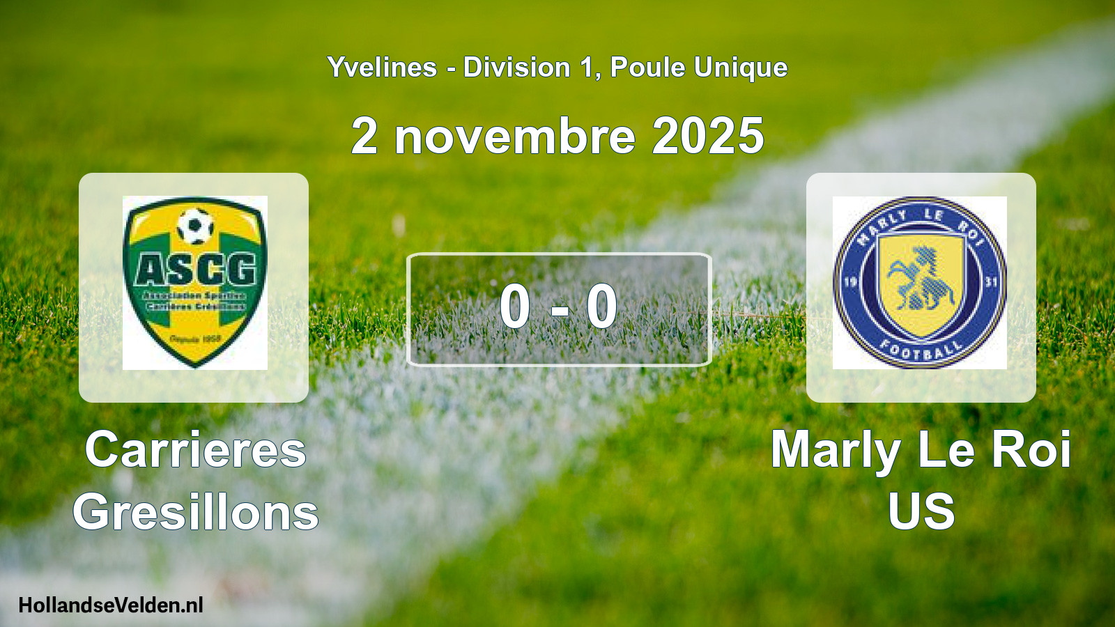 Match joué: Carrieres Gresillons - Marly Le Roi US 0 - 0 (2 novembre 2025)