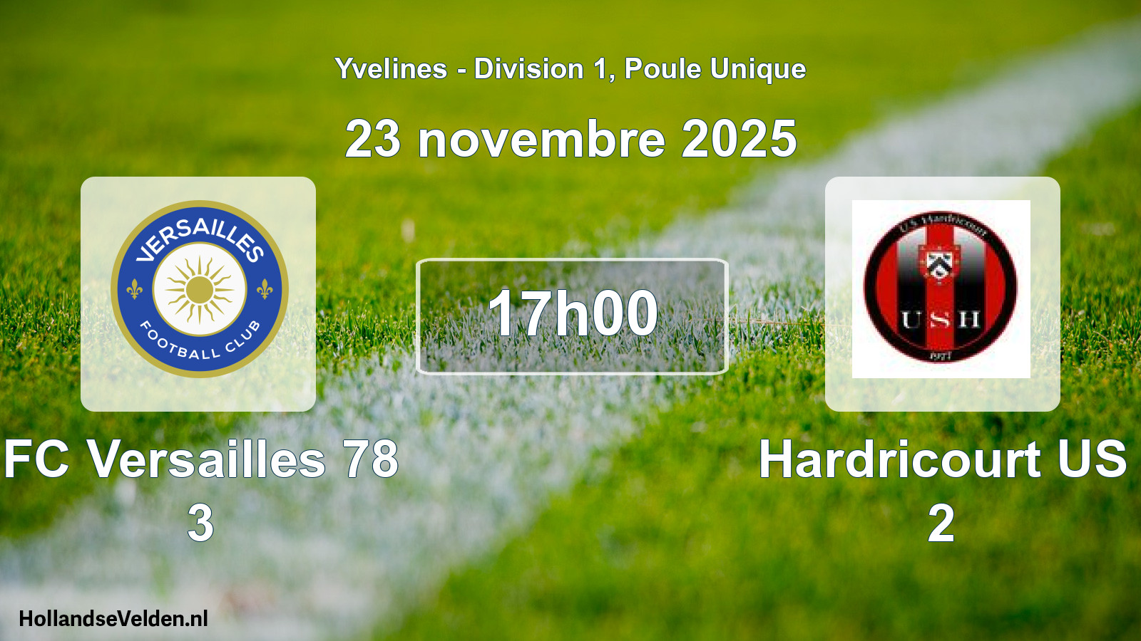 Match programmé: FC Versailles 78 3 - Hardricourt US 2 (23 novembre 2025)