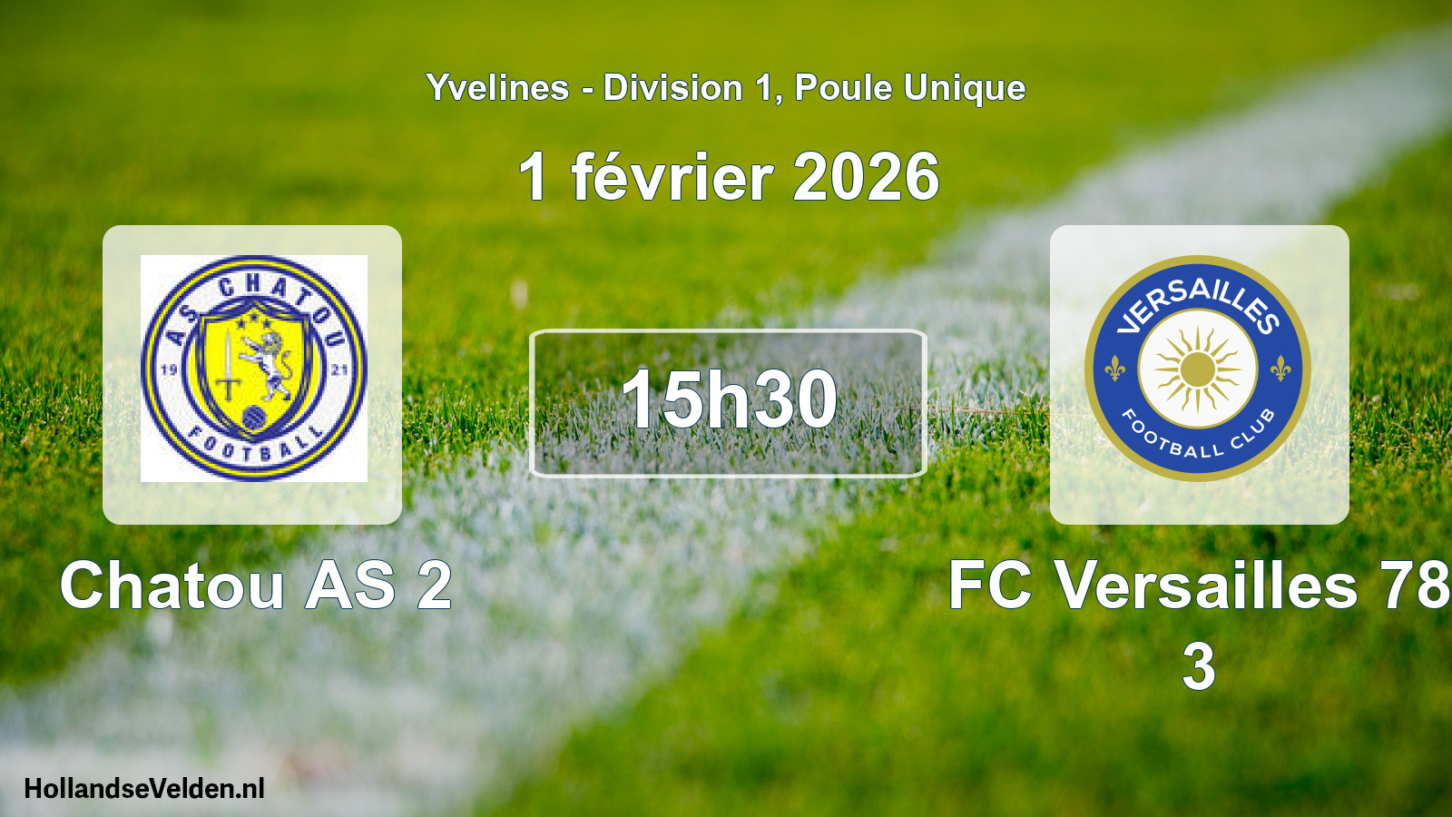 Match programmé: Chatou AS 2 - FC Versailles 78 3 (1 février 2026)