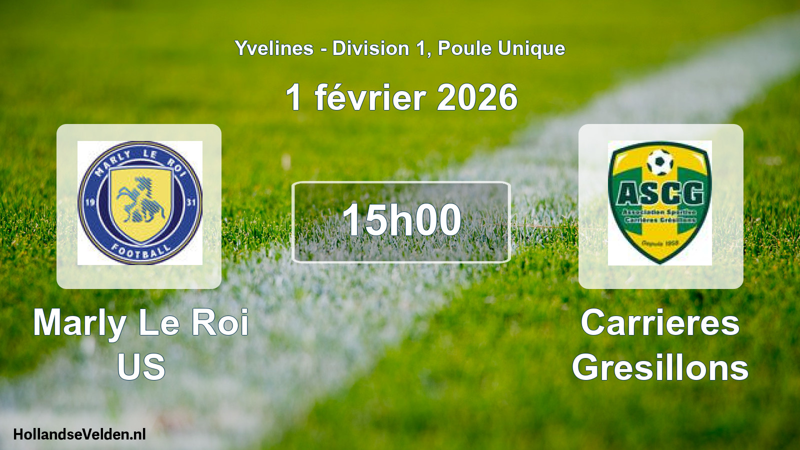 Geplande wedstrijd: Marly Le Roi US - Carrieres Gresillons (1 februari 2026)