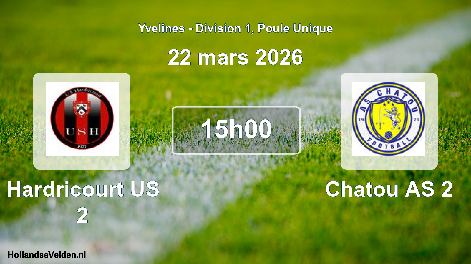 Match programmé: Hardricourt US 2 - Chatou AS 2 (22 mars 2026)