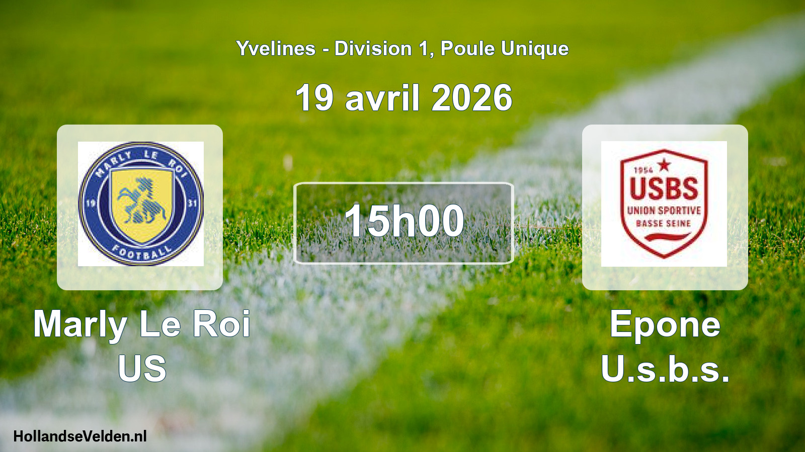 Geplande wedstrijd: Marly Le Roi US - Epone U.s.b.s. (19 april 2026)
