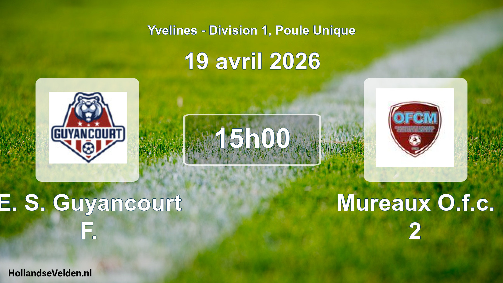 Geplande wedstrijd: E. S. Guyancourt F. - Mureaux O.f.c. 2 (19 april 2026)