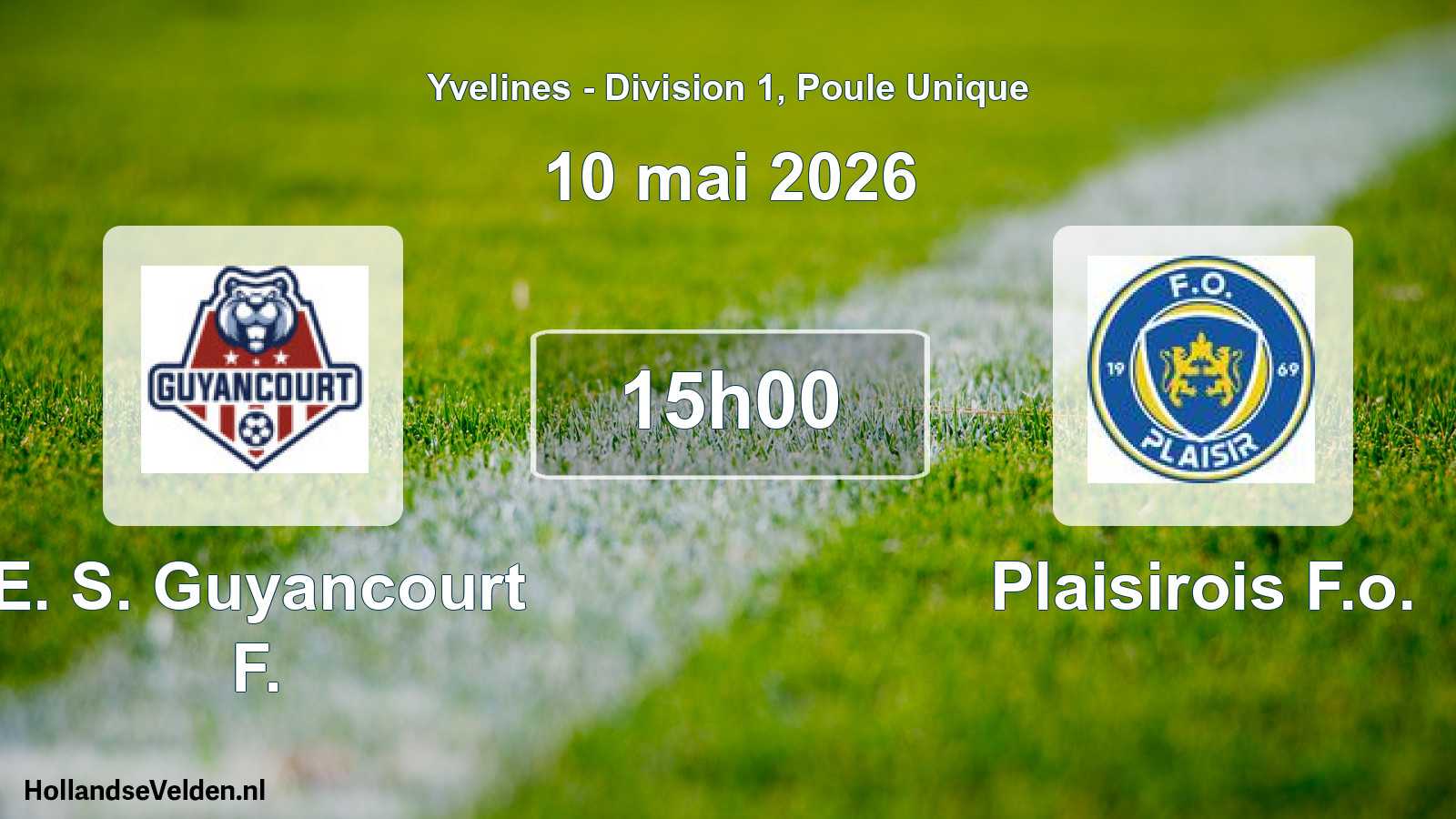 Match programmé: E. S. Guyancourt F. - Plaisirois F.o. (10 mai 2026)