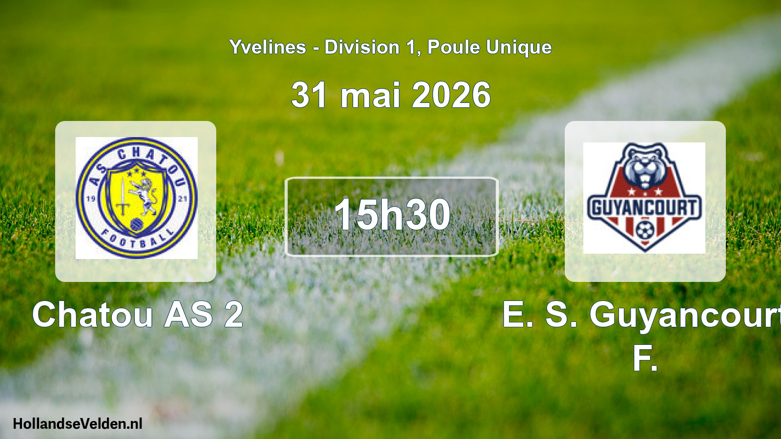 Match programmé: Chatou AS 2 - E. S. Guyancourt F. (31 mai 2026)