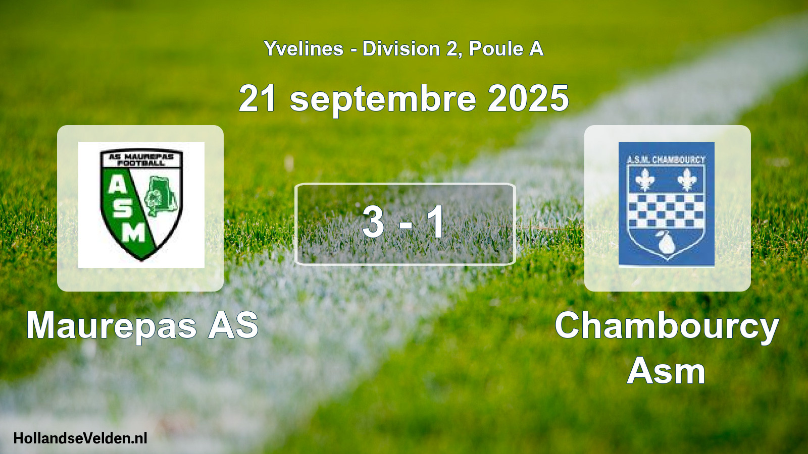 Match joué: Maurepas AS - Chambourcy Asm 3 - 1 (21 septembre 2025)