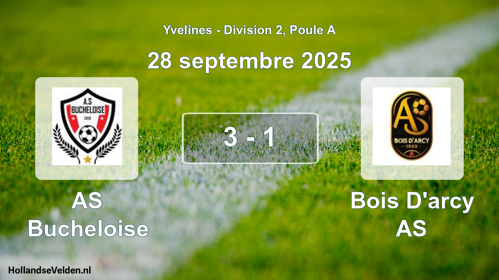 Match joué: AS Bucheloise - Bois D'arcy AS 3 - 1 (28 septembre 2025)