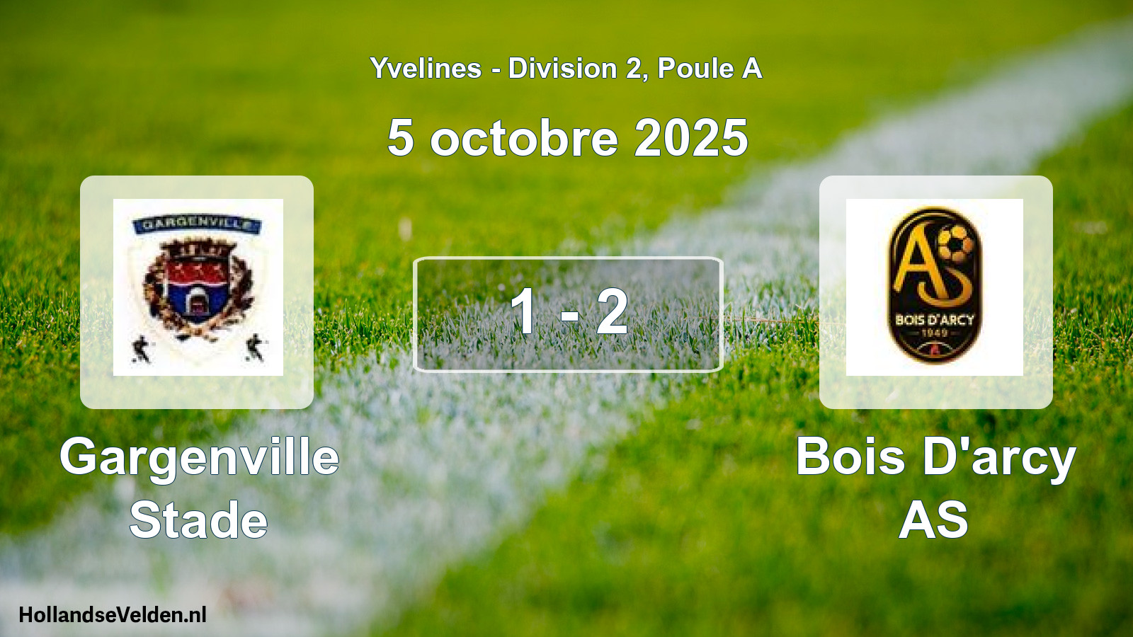 Match joué: Gargenville Stade - Bois D'arcy AS 1 - 2 (5 octobre 2025)