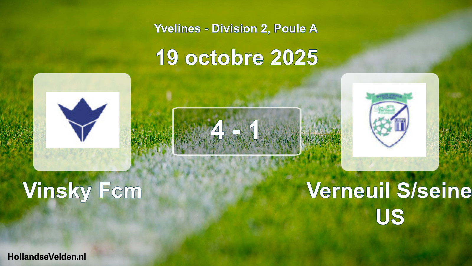 Gespeelde wedstrijd: Vinsky Fcm - Verneuil S/seine US 4 - 1 (19 oktober 2025)