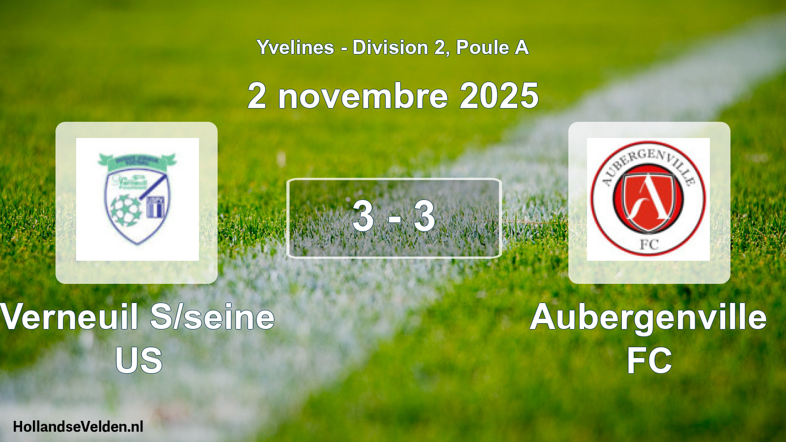 Match joué: Verneuil S/seine US - Aubergenville FC 3 - 3 (2 novembre 2025)