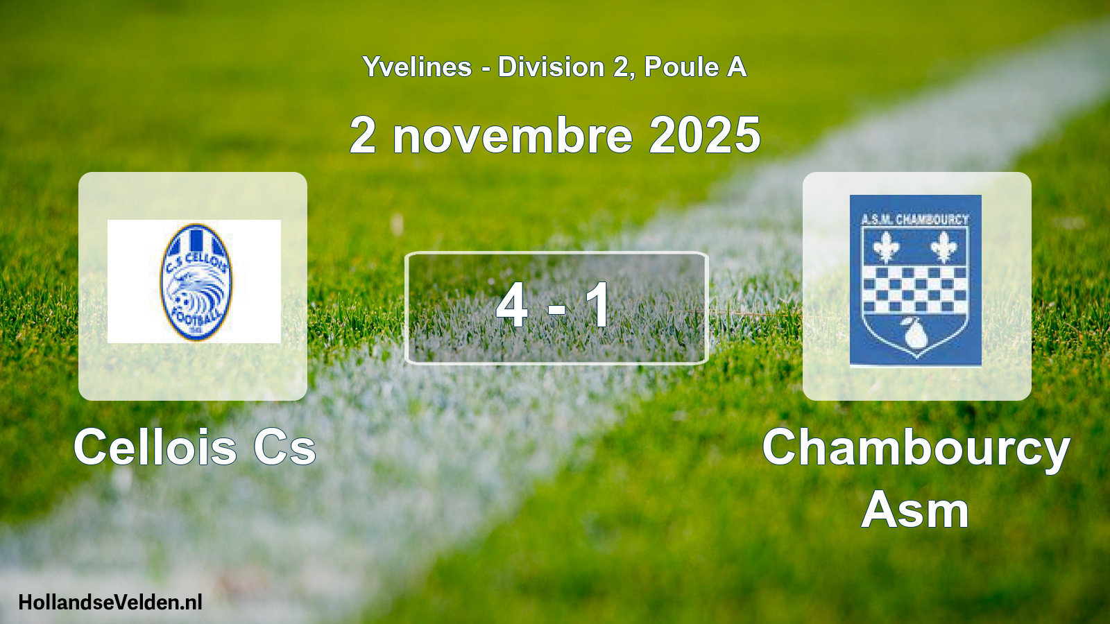 Match joué: Cellois Cs - Chambourcy Asm 4 - 1 (2 novembre 2025)