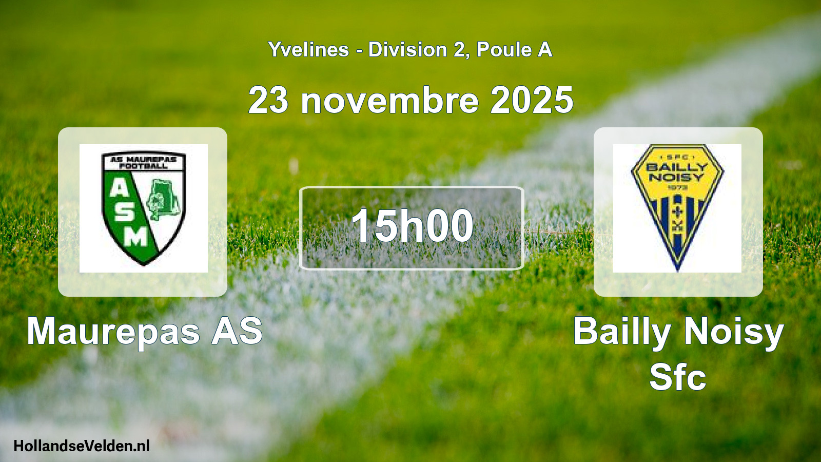 Match programmé: Maurepas AS - Bailly Noisy Sfc (23 novembre 2025)