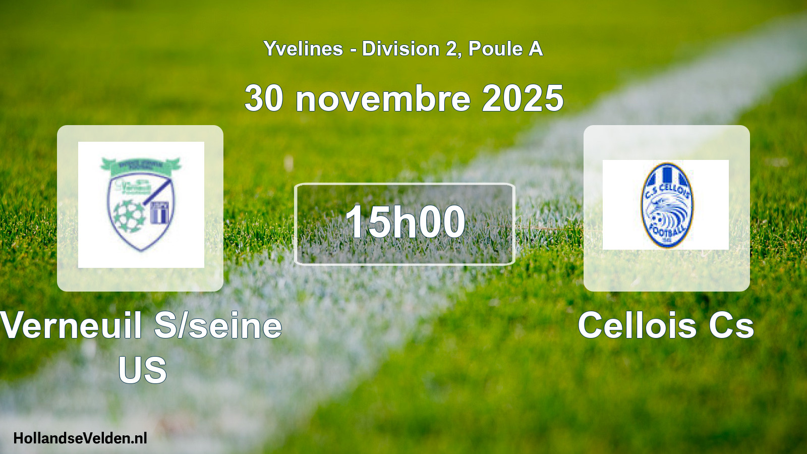 Geplande wedstrijd: Verneuil S/seine US - Cellois Cs (30 november 2025)