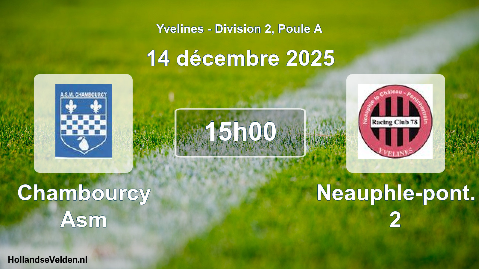 Match programmé: Chambourcy Asm - Neauphle-pont. 2 (14 décembre 2025)
