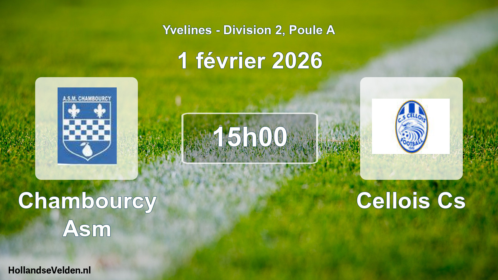 Match programmé: Chambourcy Asm - Cellois Cs (1 février 2026)