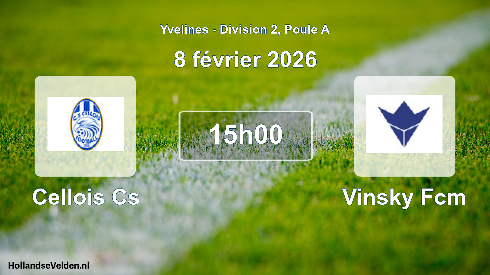 Match programmé: Cellois Cs - Vinsky Fcm (8 février 2026)