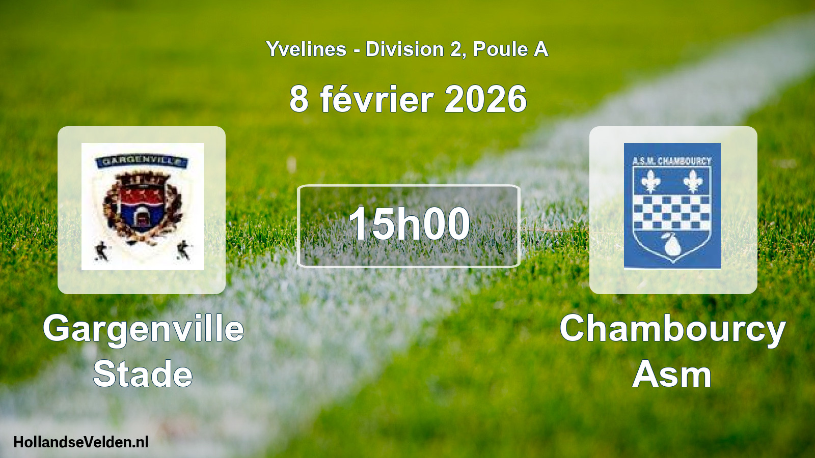Match programmé: Gargenville Stade - Chambourcy Asm (8 février 2026)
