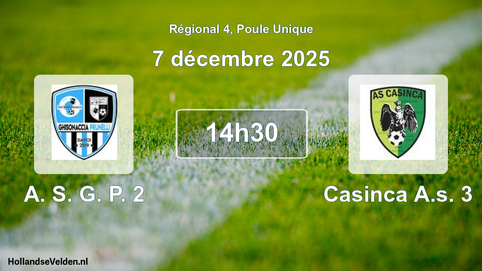 Geplande wedstrijd: A. S. G. P. 2 - Casinca A.s. 3 (7 décembre 2025)