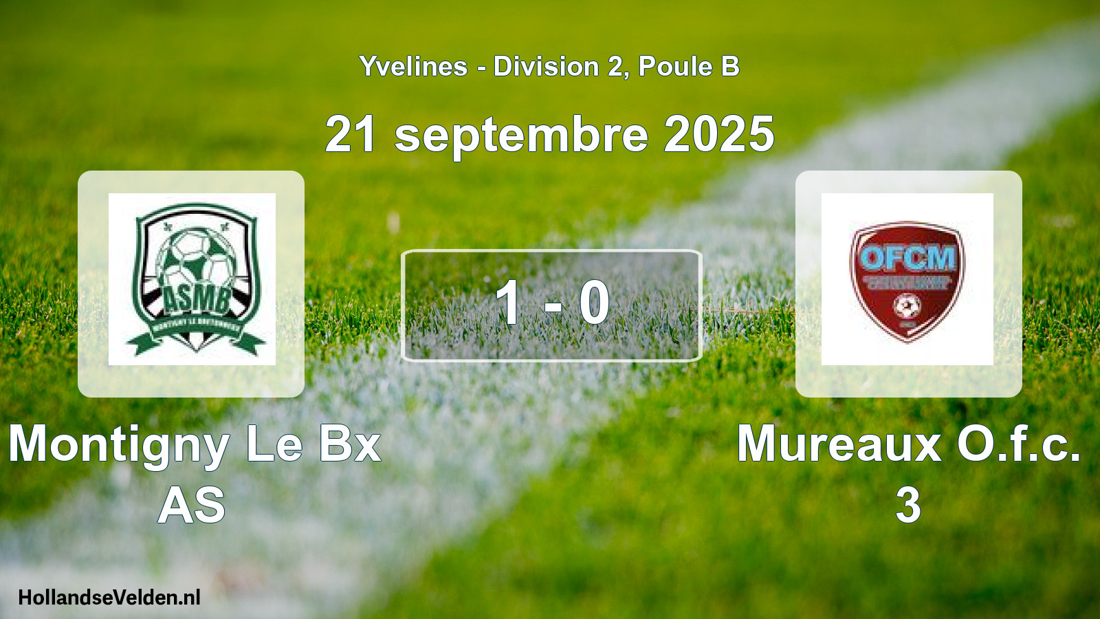 Gespeelde wedstrijd: Montigny Le Bx AS - Mureaux O.f.c. 3 1 - 0 (21 september 2025)