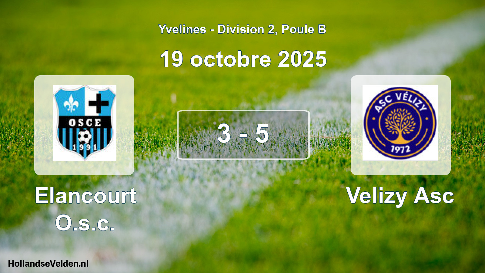 Match joué: Elancourt O.s.c. - Velizy Asc 3 - 5 (19 octobre 2025)