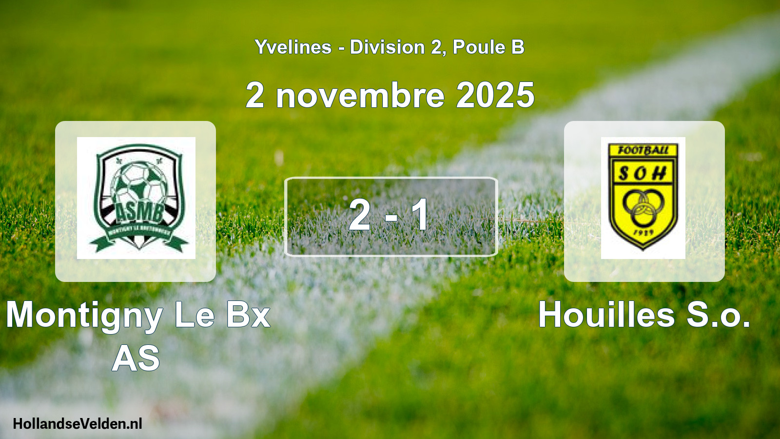 Match joué: Montigny Le Bx AS - Houilles S.o. 2 - 1 (2 novembre 2025)