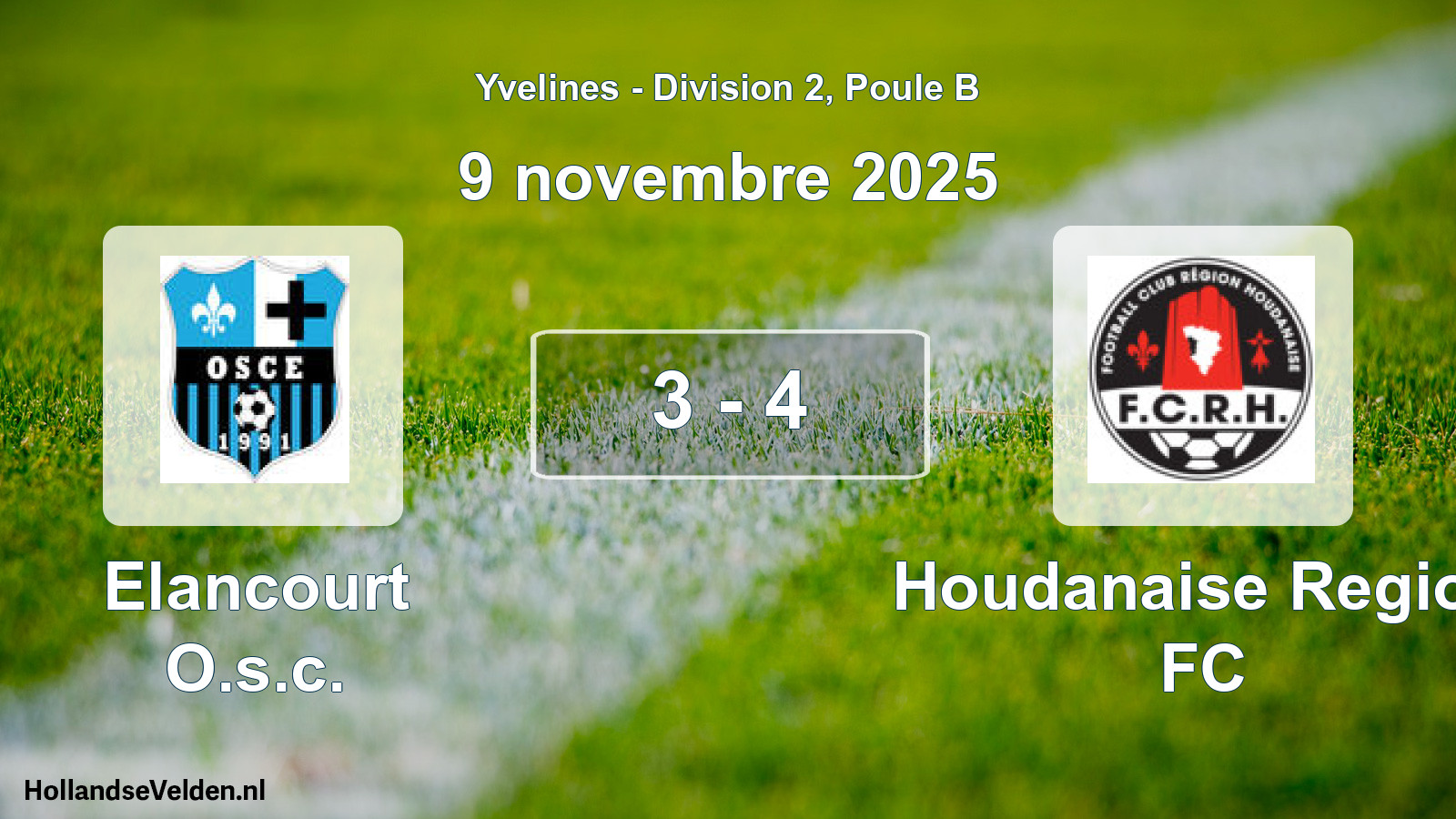 Match joué: Elancourt O.s.c. - Houdanaise Region FC 3 - 4 (9 novembre 2025)
