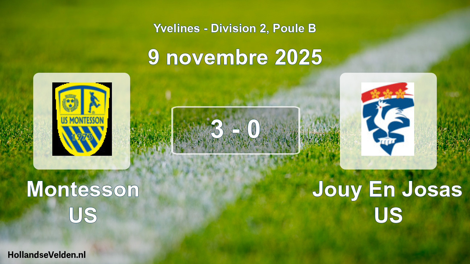 Gespeelde wedstrijd: Montesson US - Jouy En Josas US 3 - 0 (9 november 2025)