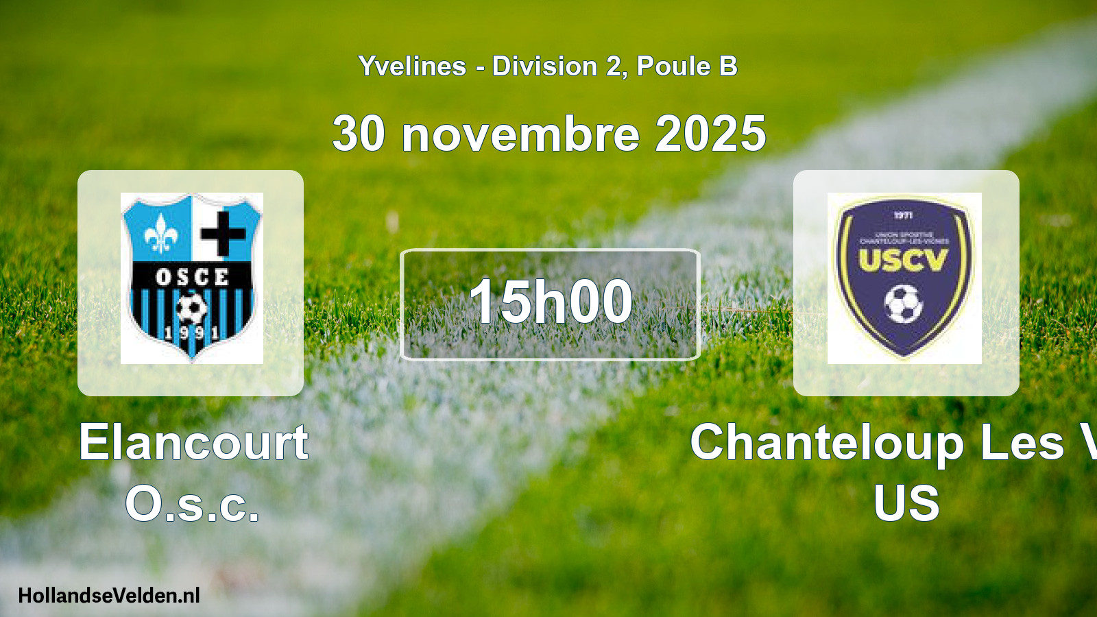 Geplande wedstrijd: Elancourt O.s.c. - Chanteloup Les V. US (30 november 2025)