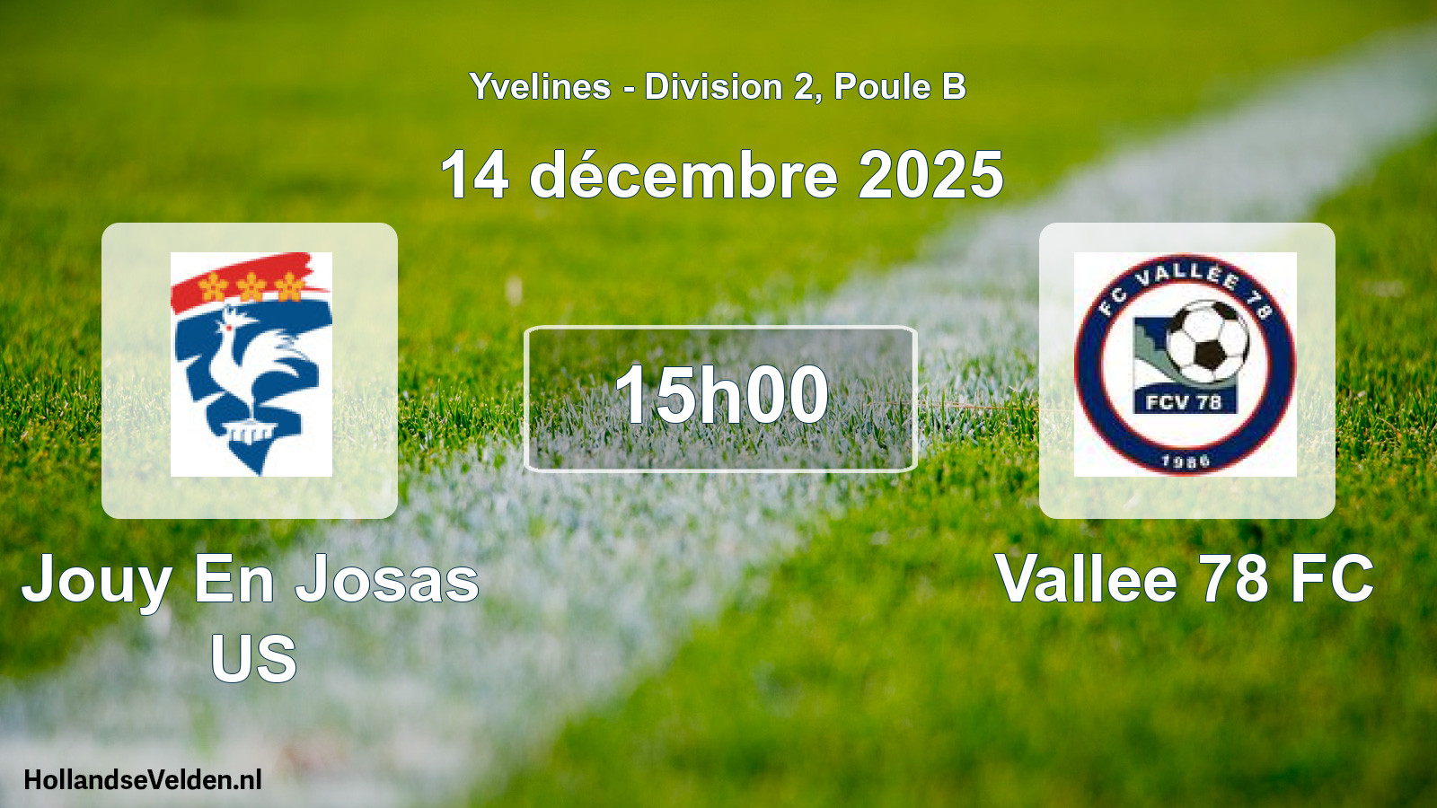 Match programmé: Jouy En Josas US - Vallee 78 FC (14 décembre 2025)