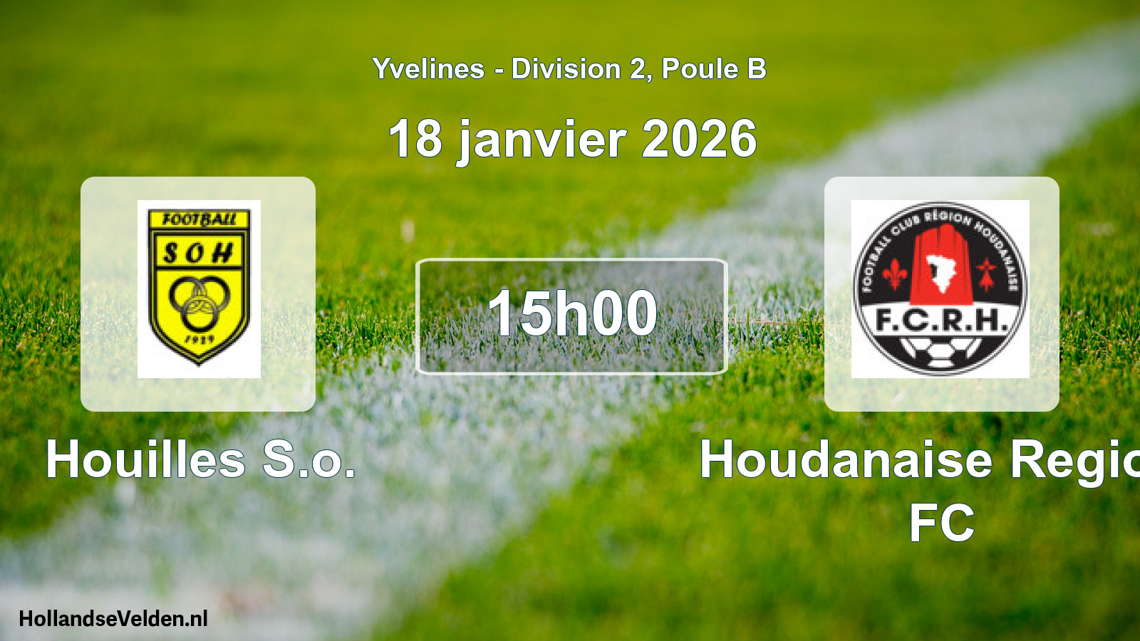 Match programmé: Houilles S.o. - Houdanaise Region FC (18 janvier 2026)