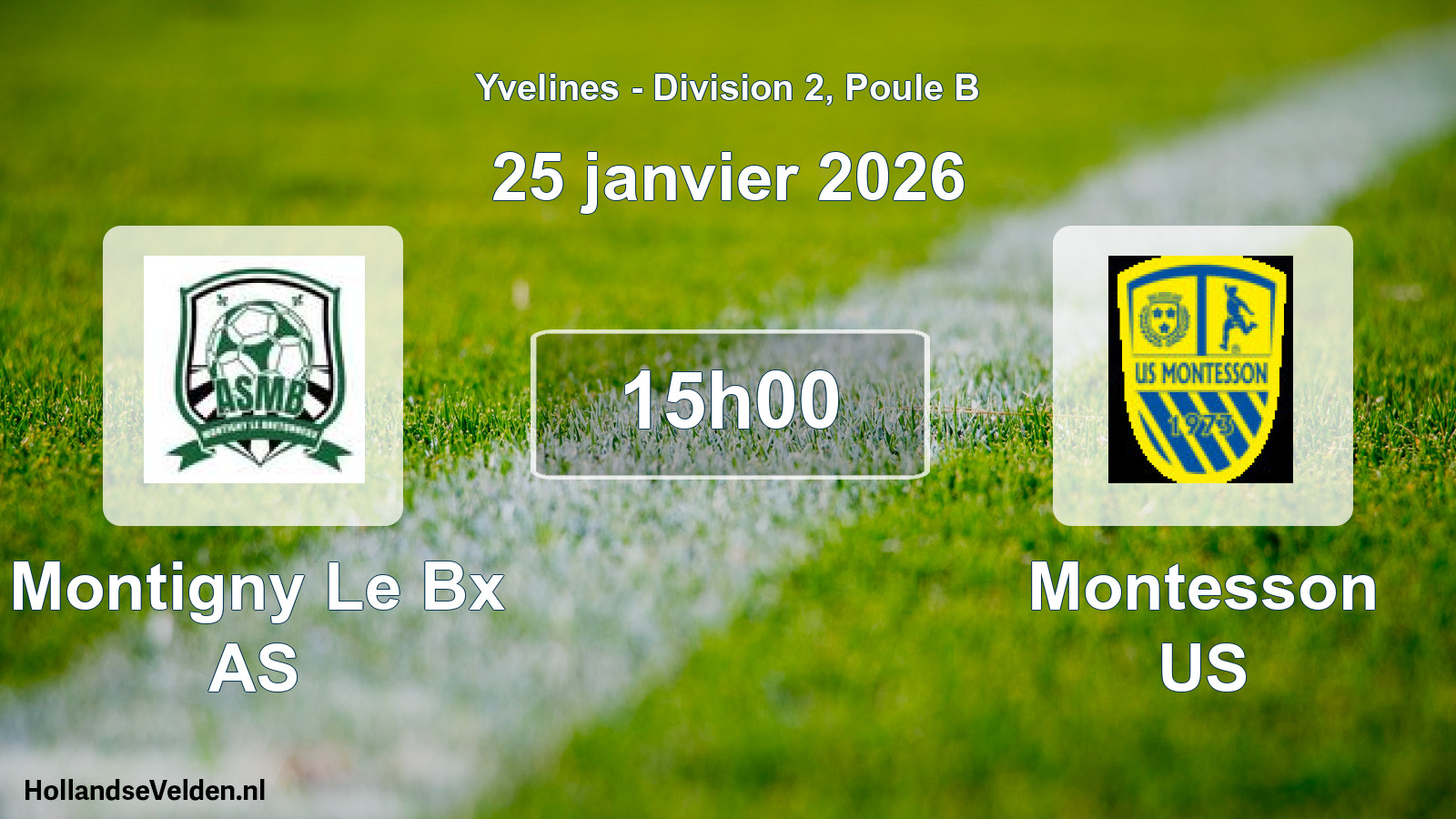 Match programmé: Montigny Le Bx AS - Montesson US (25 janvier 2026)
