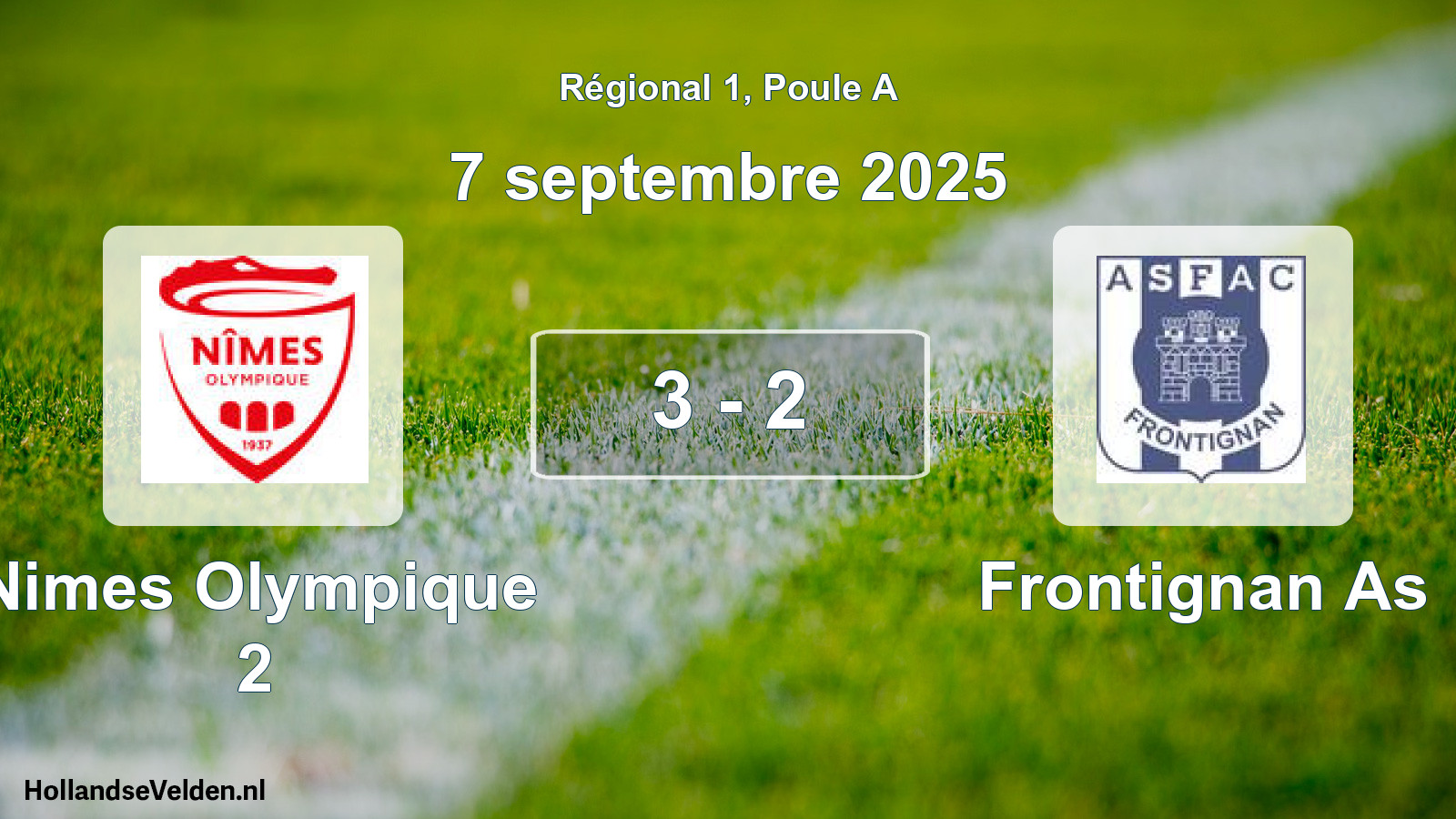 Gespeelde wedstrijd: Nimes Olympique 2 - Frontignan As 3 - 2 (7 septembre 2025)