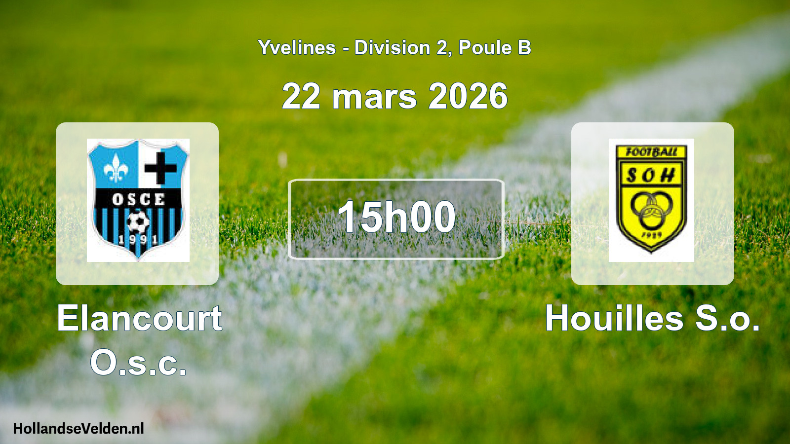 Match programmé: Elancourt O.s.c. - Houilles S.o. (22 mars 2026)
