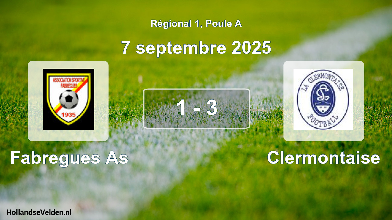 Gespeelde wedstrijd: Fabregues As - Clermontaise 1 - 3 (7 septembre 2025)