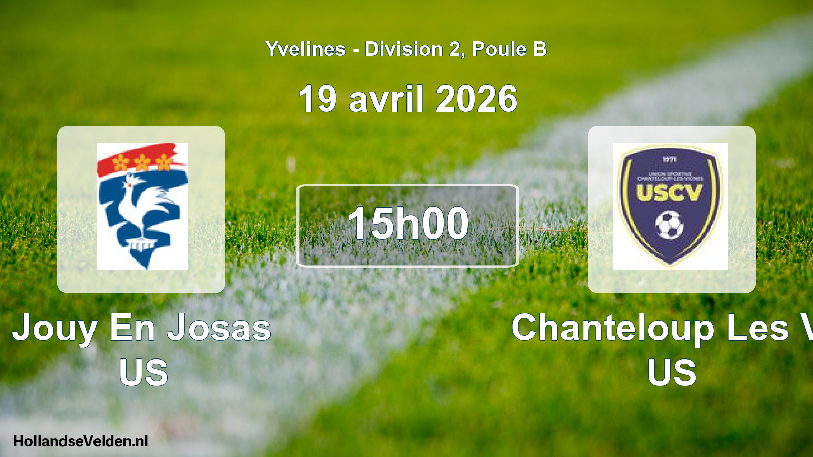 Geplande wedstrijd: Jouy En Josas US - Chanteloup Les V. US (19 april 2026)
